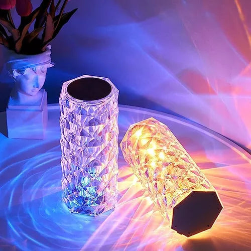 Lámpara De Mesa Crystal 16 Colores | Táctil Ajustable Romántico Diamante Atmósfera Led | Free Shipping