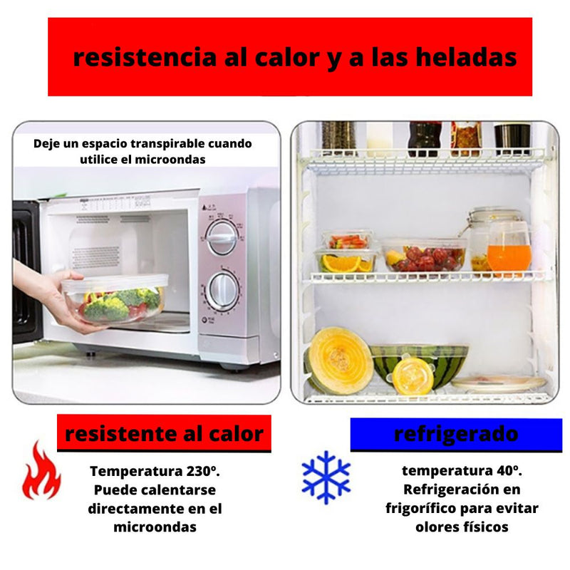 Tapa de Silicona para alimentos | Elástica Reutilizable Hermética